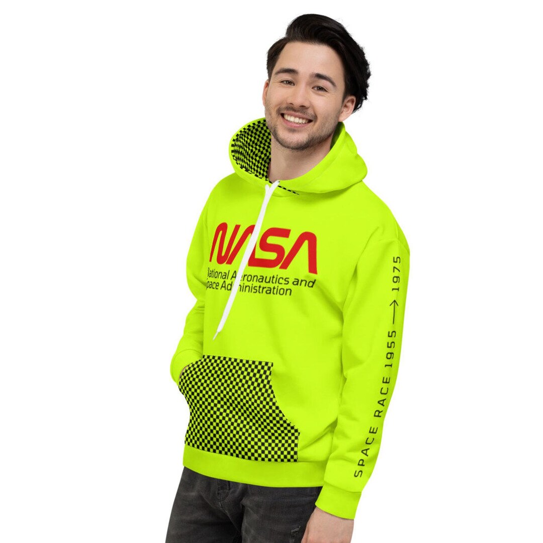 NASA Space Race Astronaut Neon Unisex Hoodie Sweater Etsy