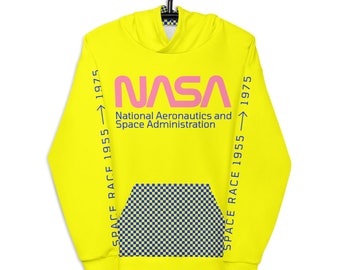NASA Space Race Astronaut Yellow Sky Blue Pink Unisex Hoodie Sweatshirt Sweater Etsy
