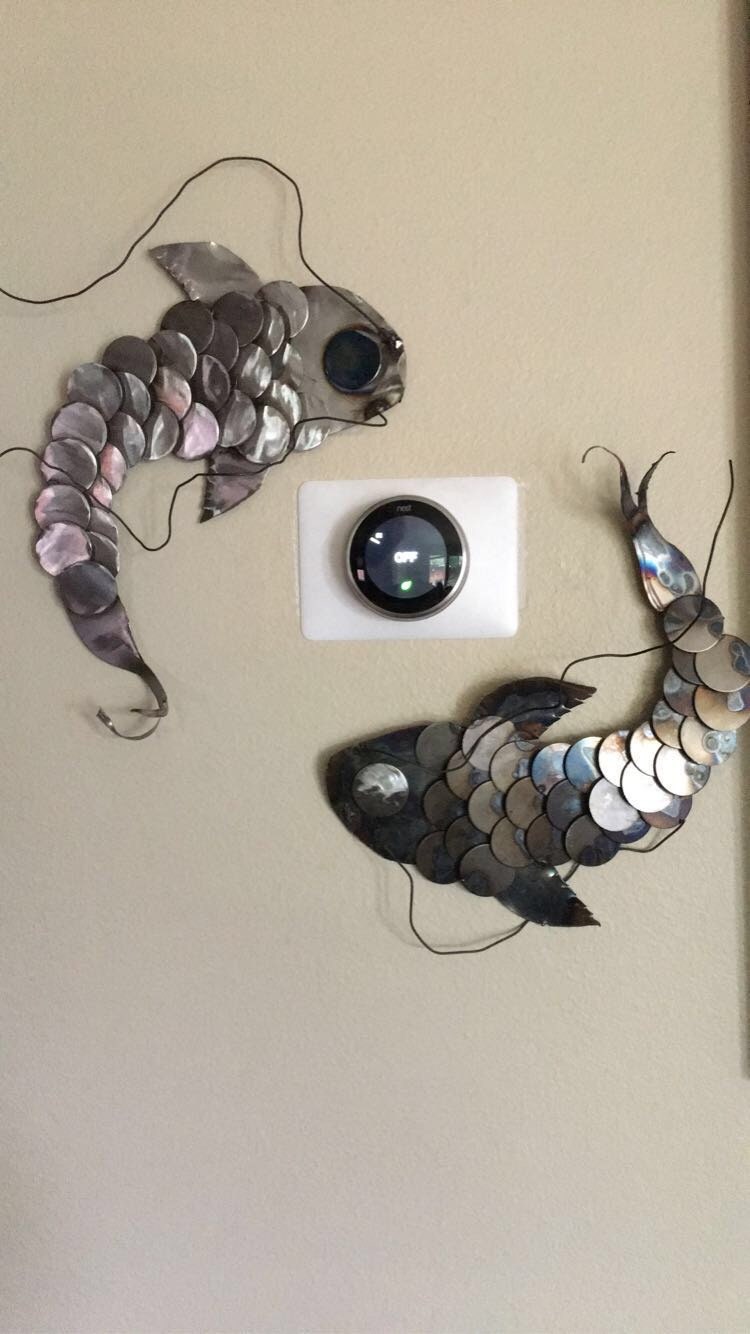 Metal Koi Fish Wall Hanging Etsy