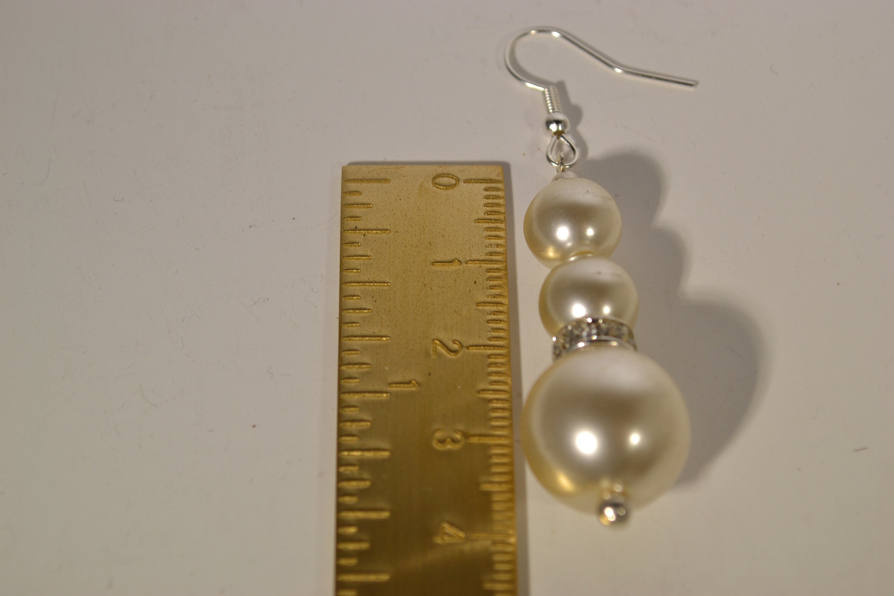 Pearl Glass Bead Drop Earrings Handmade Chunky Bead Drops Etsy