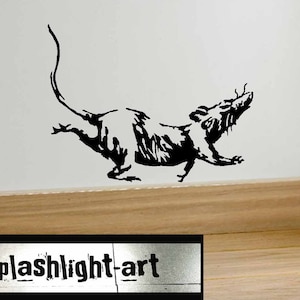 Banksy Running Rat Wall Decal Sticker Black Vinyl Banksy Signature Rat