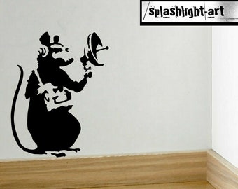 Banksy Rat Wall Decal Removable Sticker Vinyl Decor Art Transfer Grafitti Funny
