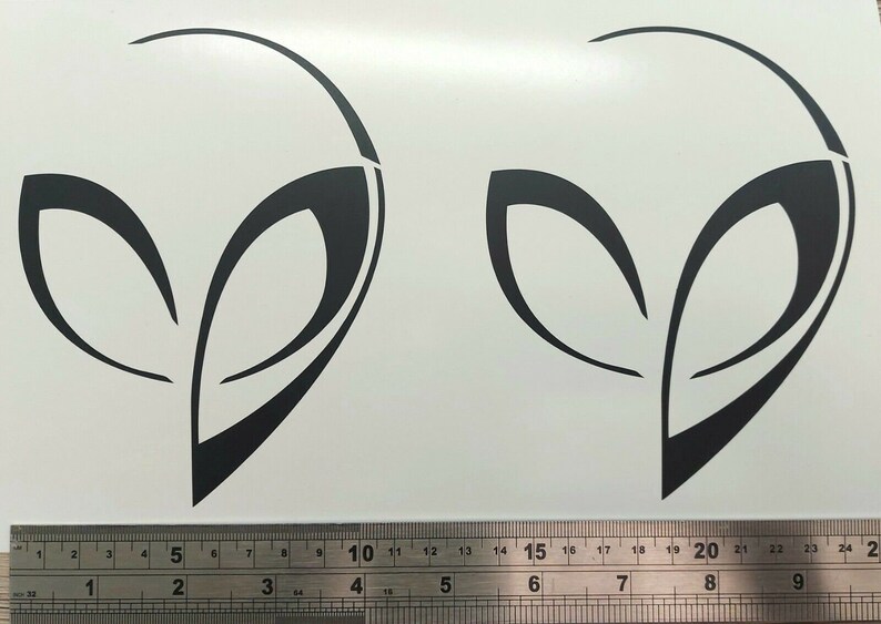 2x Alien Logo Decals Black Vinyl Decal Sticker for Laptop Car Wall ...