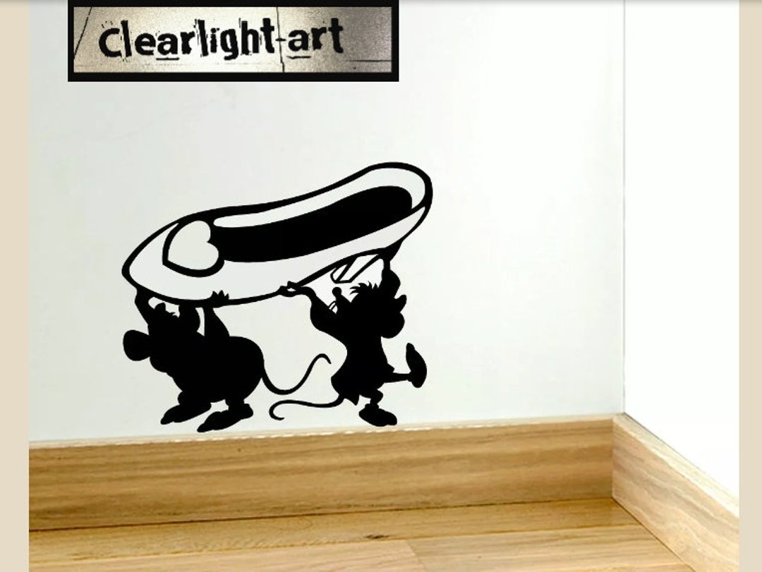 Cinderella Mice With Glass Slipper Skirting Board Vinyl Sticker Wall ...