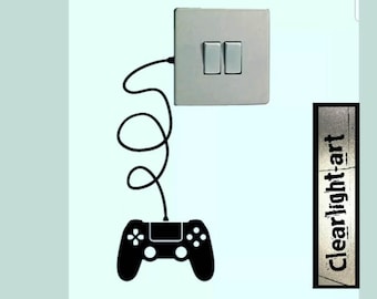 Games Controller Light Switch Vinyl Decal: Gaming Room Decor