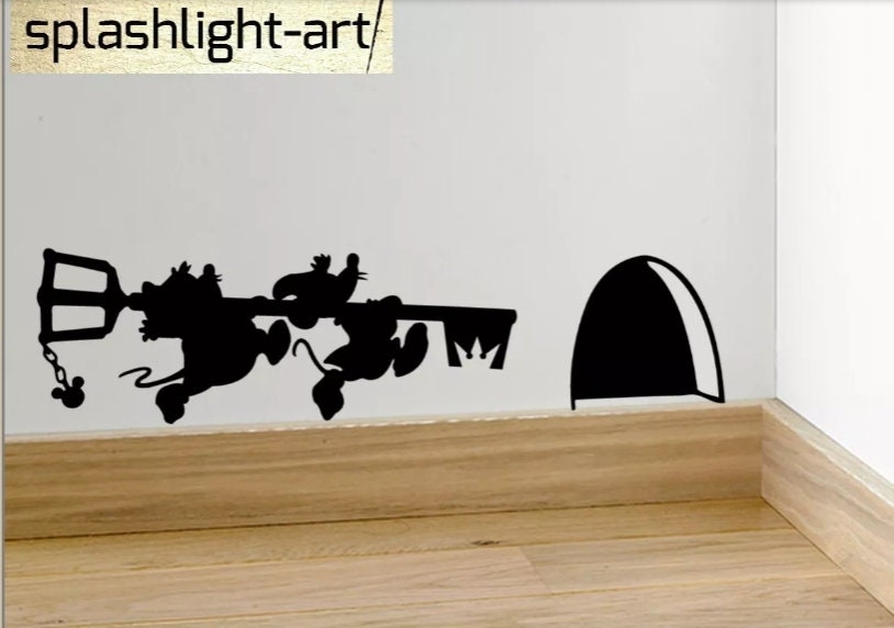Cinderella Mice With Kingdom Hearts Key Decal Vinyl Wall Sticker Mouse ...