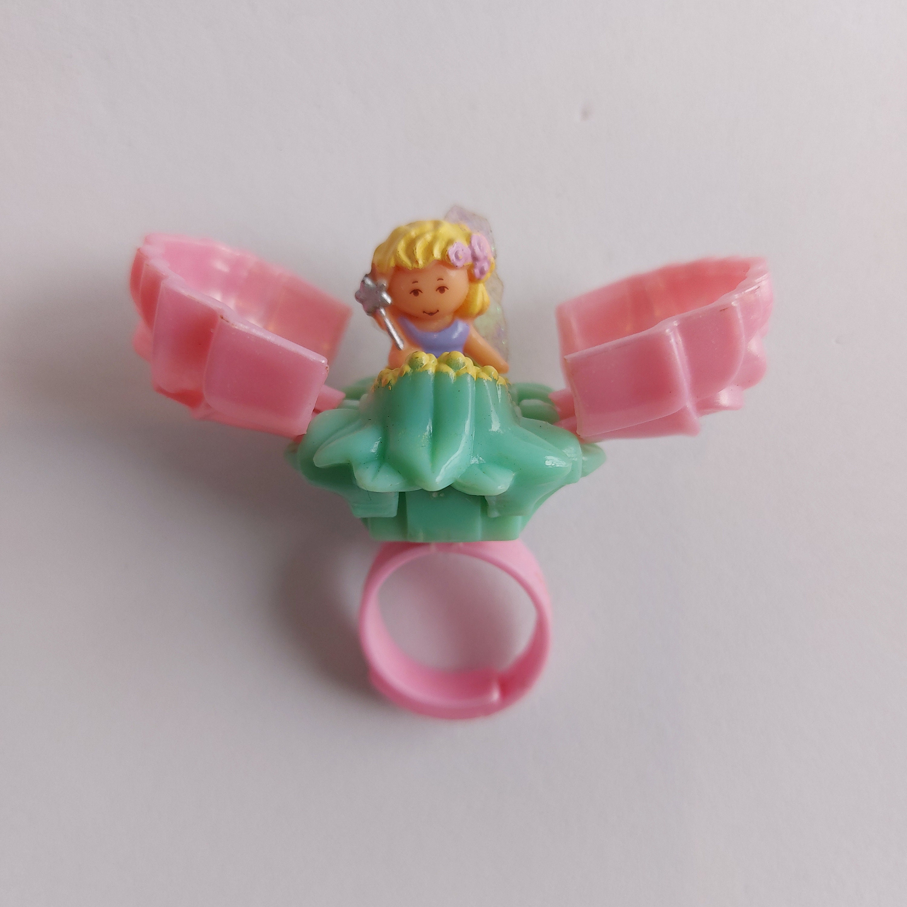 Rare-complete Vintage Polly Pocket Ring Fairy in Pink bluebird Compact- polly's Ring Polly Pocket Secret Rose Fairy Ring 1993 