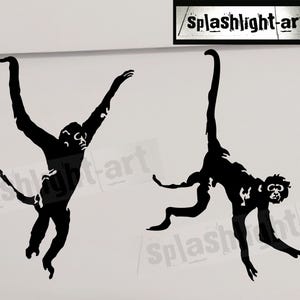 3x Banksy Escaping Monkeys Wall Decal Sticker Black Vinyl London Zoo ...