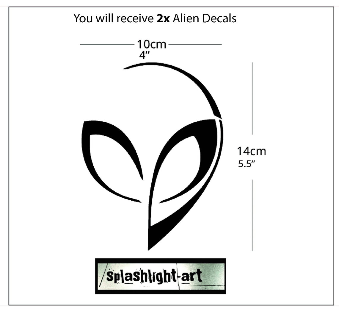 2x Alien Logo Decals Black Vinyl Decal Sticker for Laptop Car Wall ...