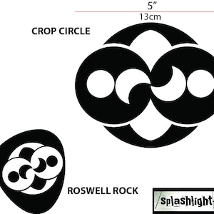 Roswell Rock & Crop Circle dekalset: Mattsvarta vinylklistermärken