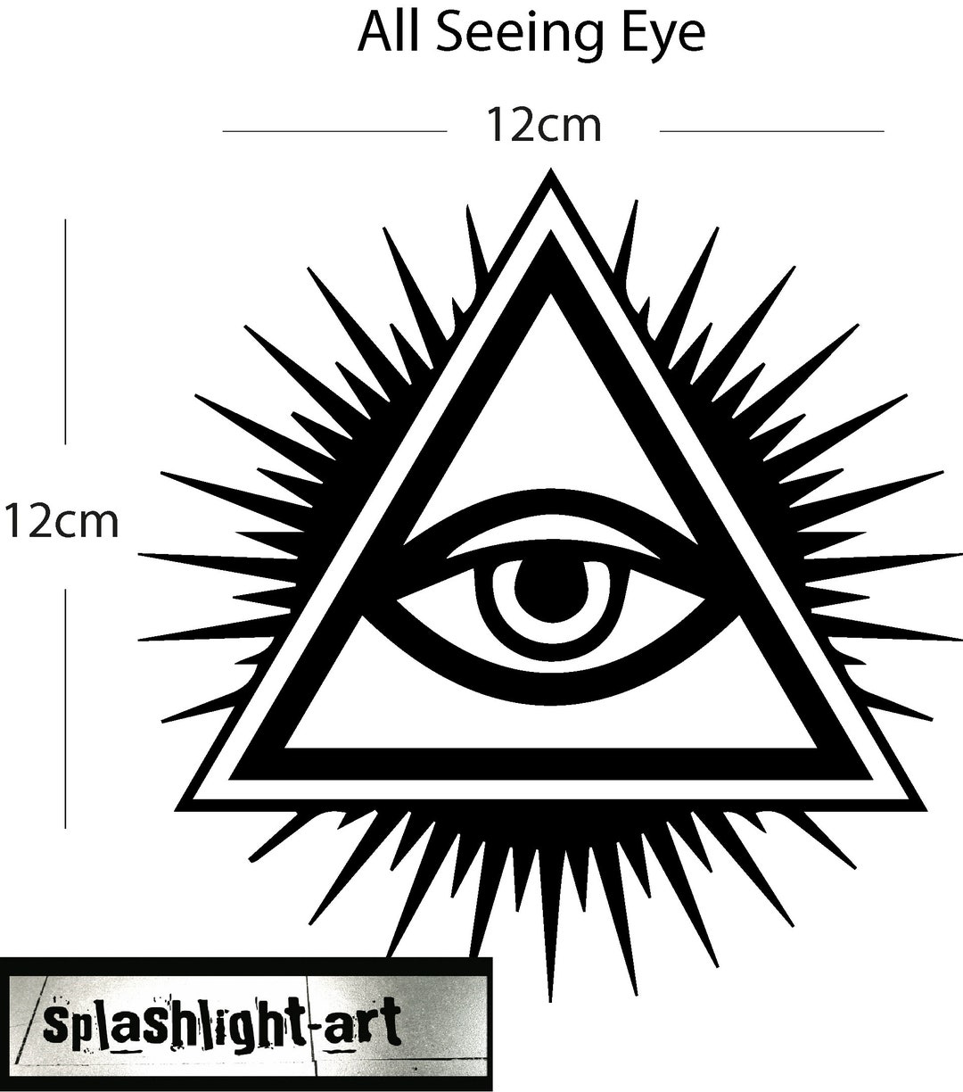 All Seeing Eye Decal Black Vinyl Sticker for Car or Wall 12x12cm or 5x5