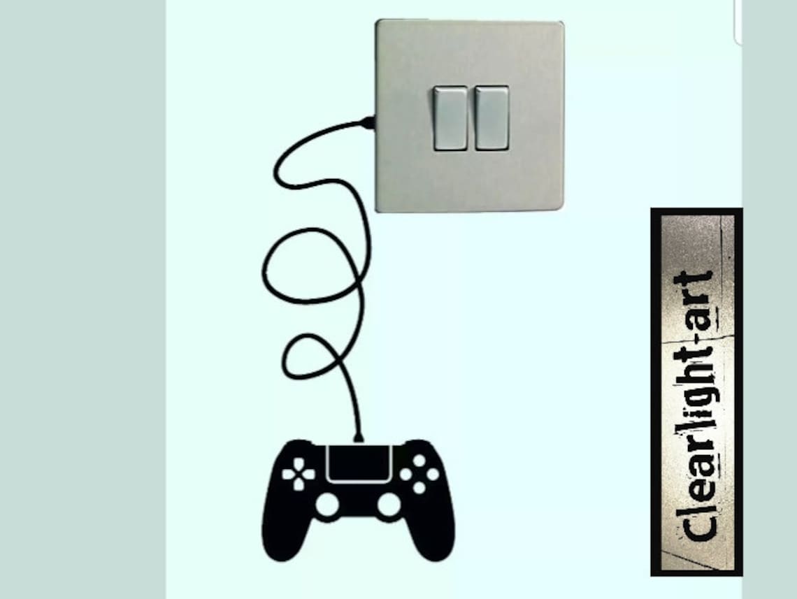 Games Controller Light Switch Vinyl Sticker Decal Wall Stencil Etsy