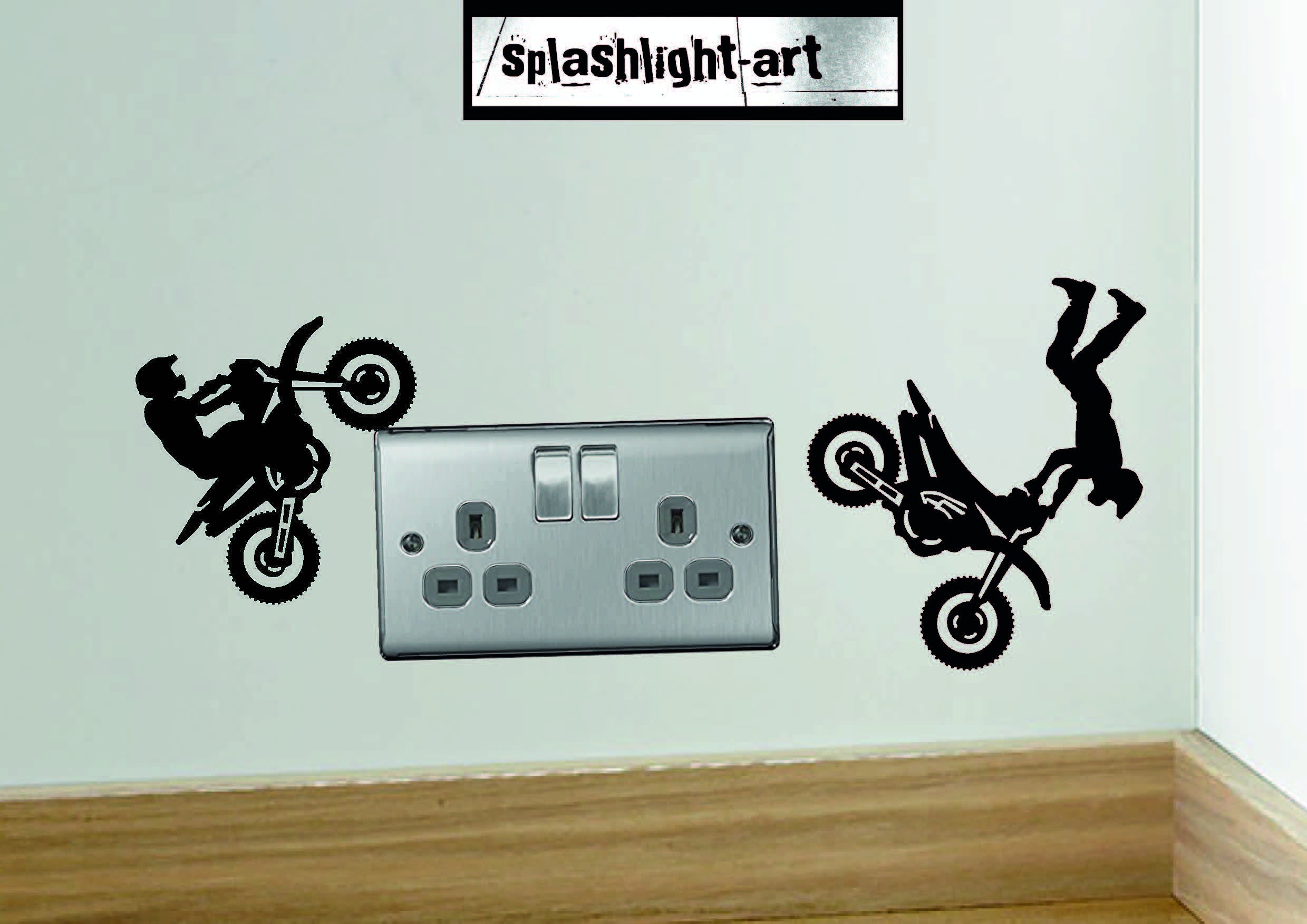 2x Dirt Bikes Decal Sticker Black Vinyl for Wall 10cm 4 Inch Etsy