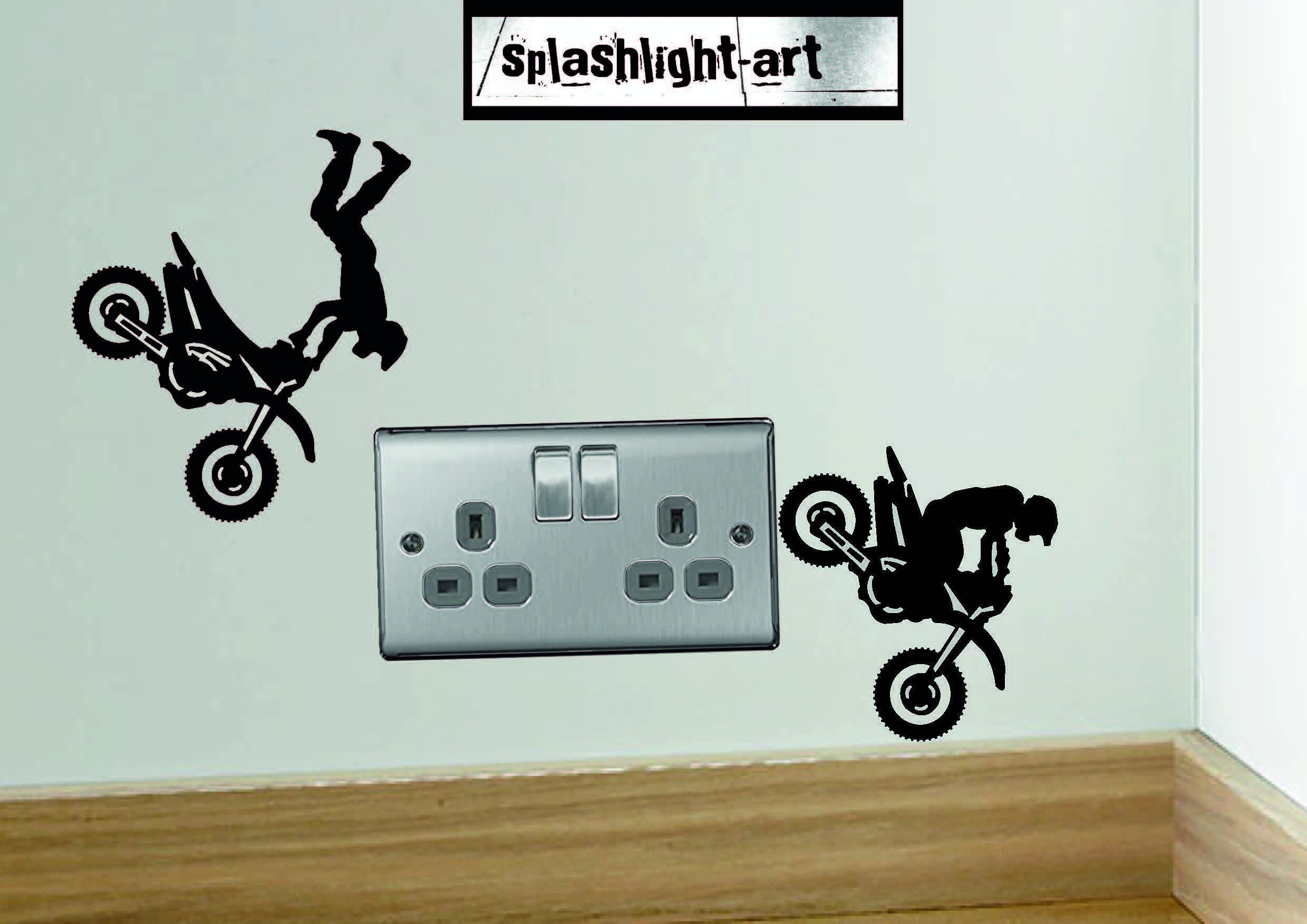 2x Dirt Bikes Decal Sticker Black Vinyl for Wall 10cm 4 Inch Etsy