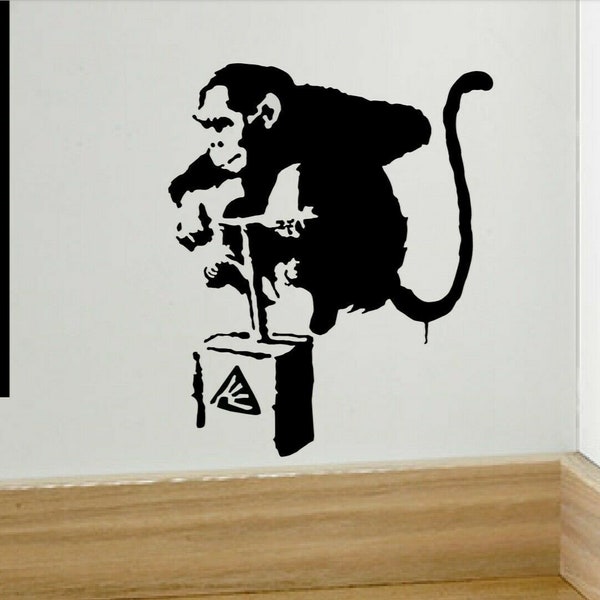 Banksy Monkey Detonator Vinyl Decal Sticker Black 15x20cm for Wall Car Laptop