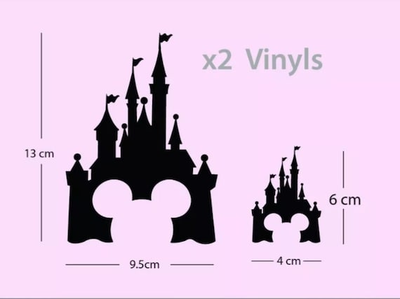 2x Cinderella Castle Mickey Mouse Ears light switch vinyl Decal sticker Disney