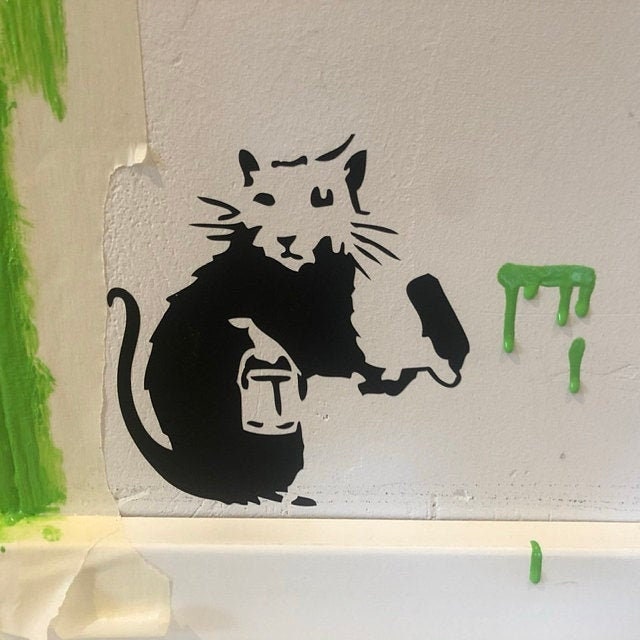 Banksy-Wandaufkleber Für Sockelleiste In Schlafzimmer
