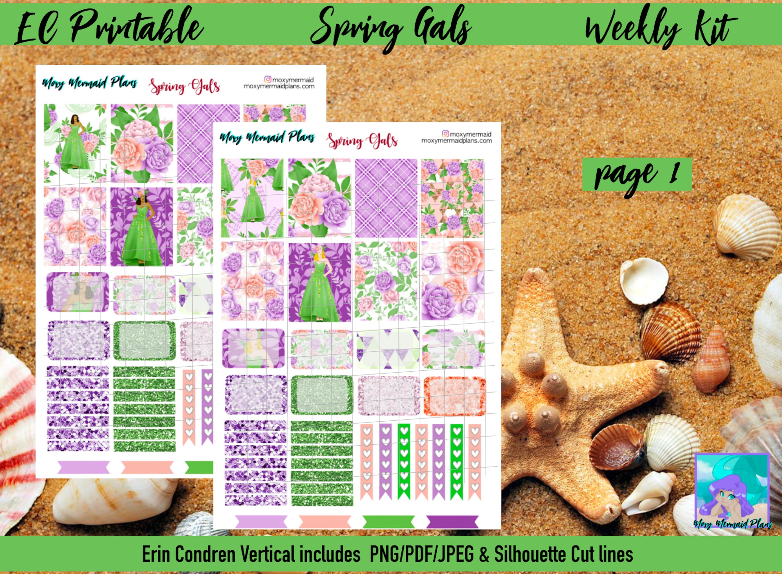 Spring Gals PRINTABLE Planner Stickers / Weekly Sticker Kit/ Erin ...
