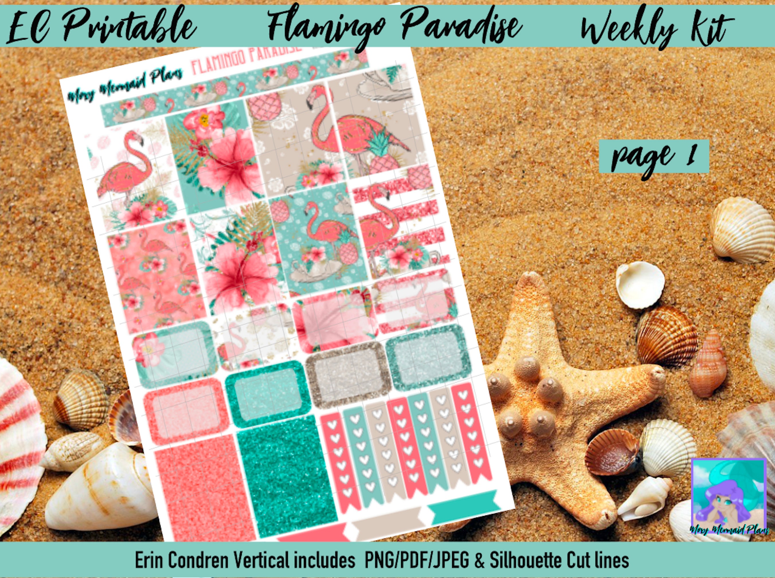Flamingo Paradise PRINTABLE Planner Stickers / Weekly Sticker Kit/ Erin ...