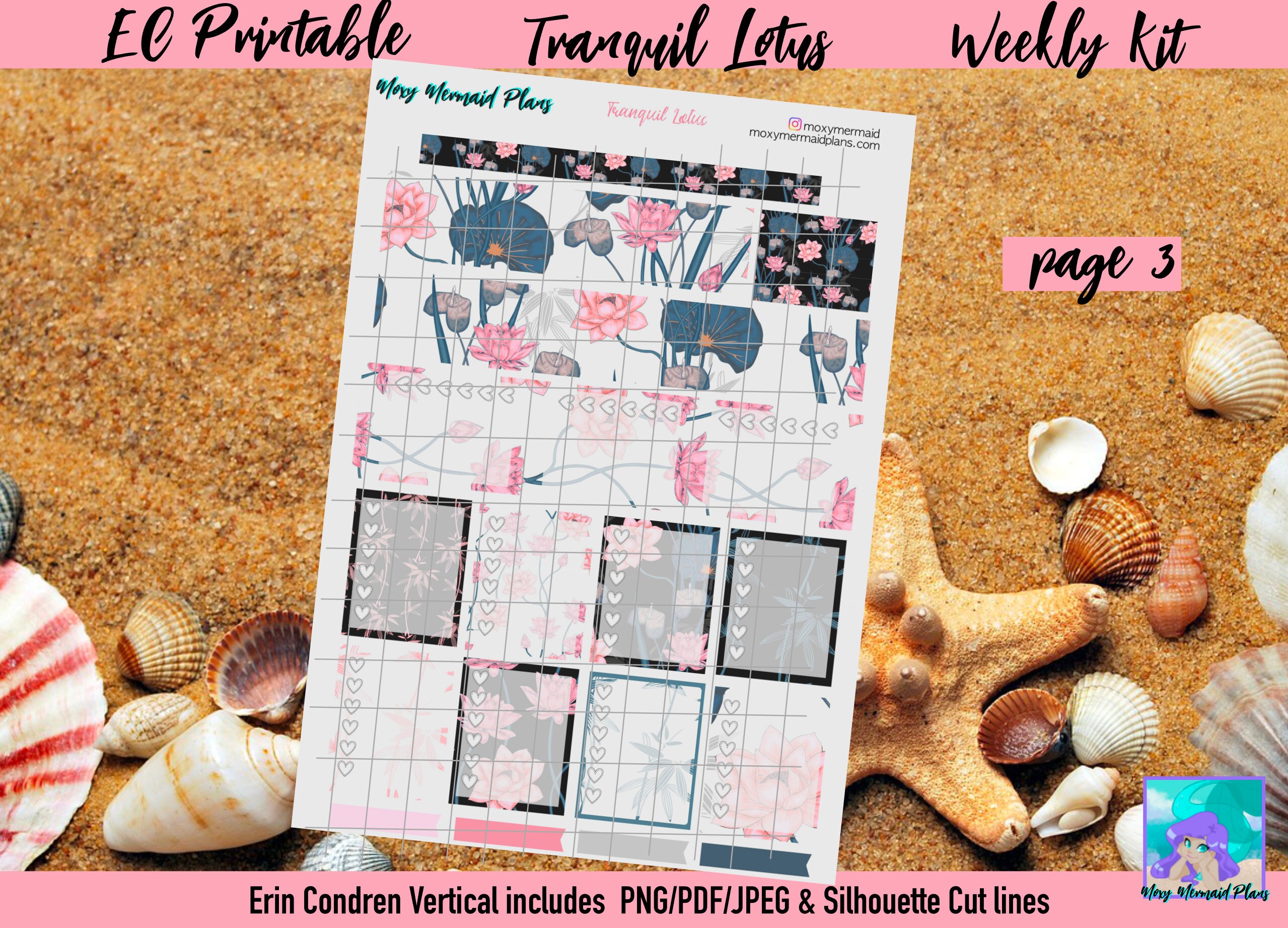 Tranquil Lotus PRINTABLE Planner Stickers / Weekly Sticker Kit/ Erin ...