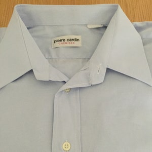 French PIERRE CARDIN Mens Pale Blue Long Sleeved Shirt (48" / XL)
