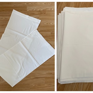 French Long White Cotton Bolster Sham / Open Ended  Pillow Case (Single / Double)