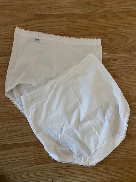\'SLOGGI\' - 1980\'s Logo Retro Waisted / High With Pants Tab Pack Knickers NOS 2 of / Panties S Maxi French Etsy Classic White