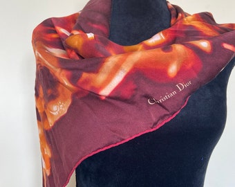 Vintage Designer CHRISTIAN DIOR Paris Pure Silk Scarf / Ladies silk scarf / PARIS (34")