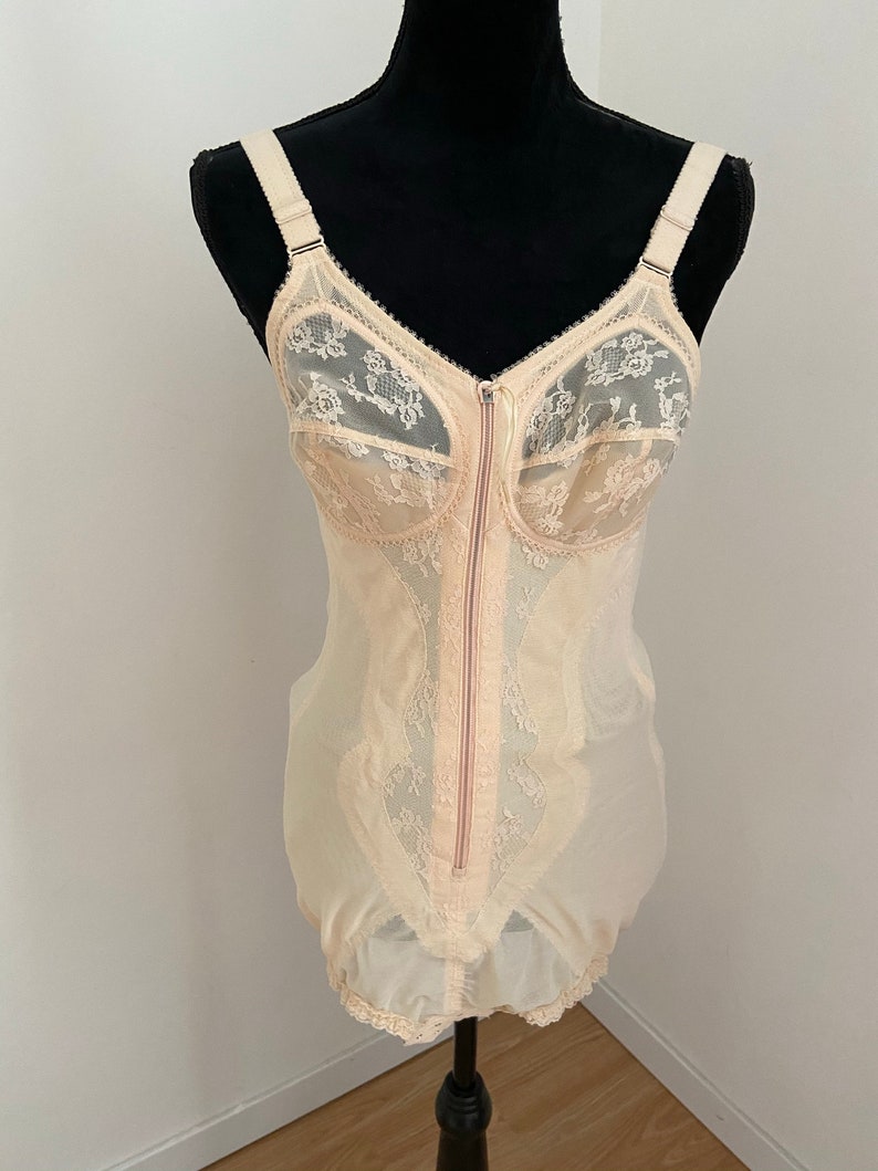 Vintage Triumph Nude Corselette Girdle S One Piece Zip And Etsy My