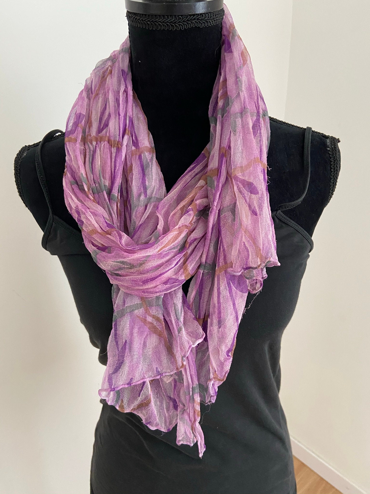 Silk Scarf, Silk Hair Wrap, Silk Scarf Styling, Floral Silk Scarf –