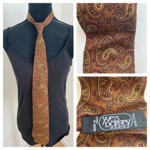 Vintage Made in Italy Paisley 100% Silk Neck Tie - YVES DORSEY, Paris