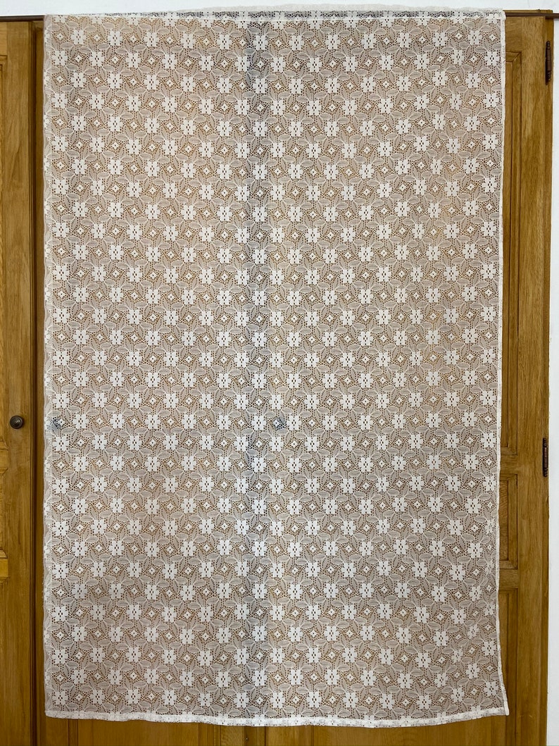 Retro French Single Panel Floral White Net Curtain 93 x | Etsy