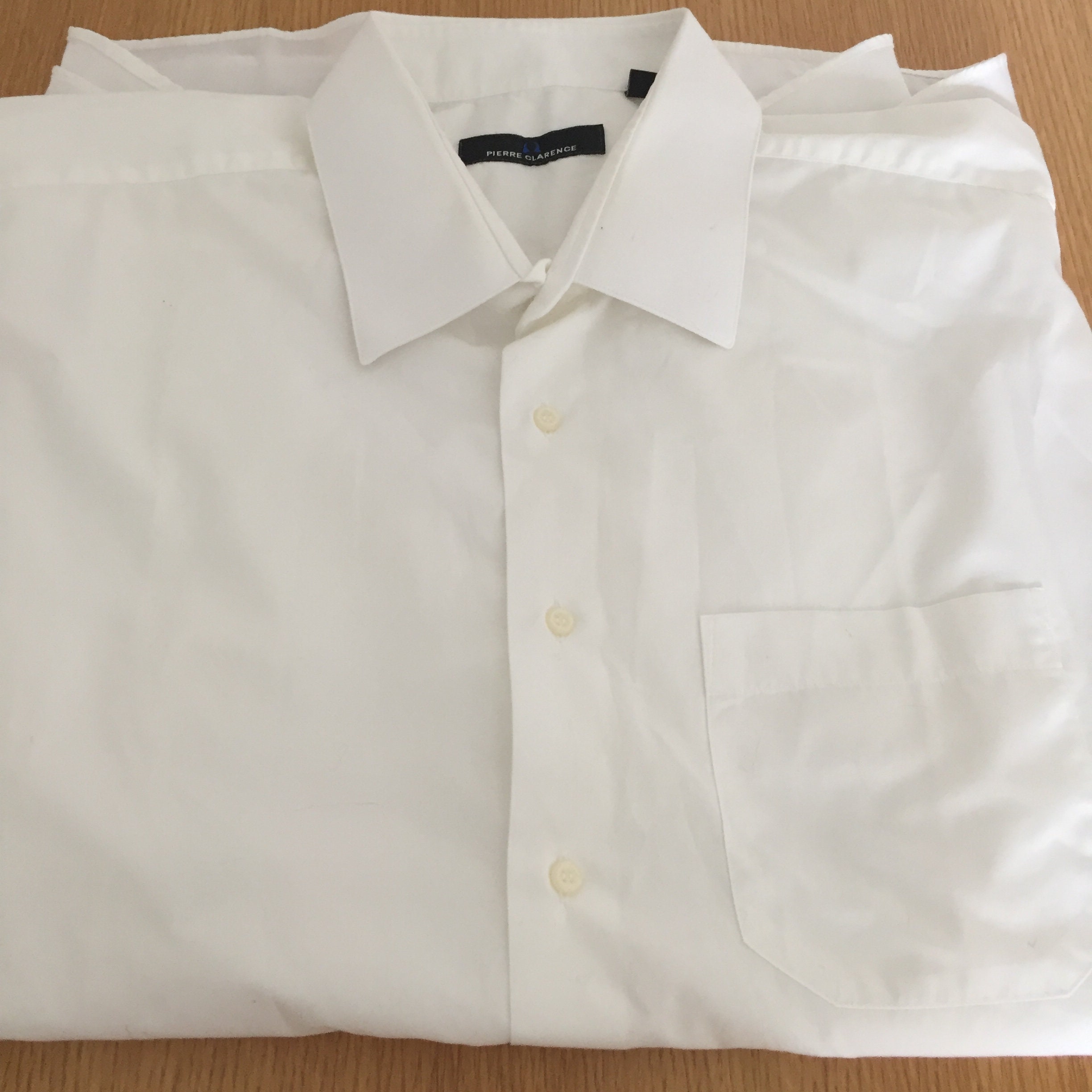 Image of French Pierre Clarence Mens White 100% Cotton Shirt | xl