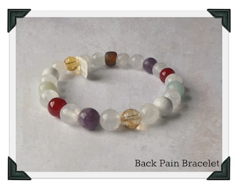 Back Pain Relief Beaded Bracelet|Reiki Charged|mindful gift|healing bracelet|self-help|mother's day gift|healing gemstones|crystals for pain