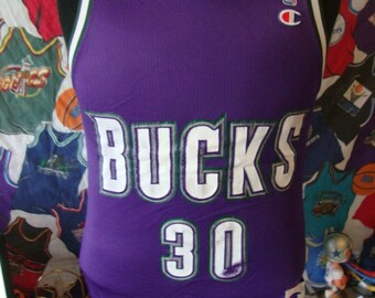 Vintage 90's Milwaukee Bucks Blue Edwards Champion Jersey 36 - Etsy