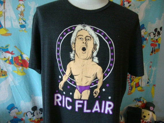 Ric Flair Wrestling Homage Retro Caricature T Shir