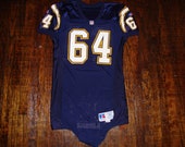 Vintage San Diego Chargers Authentic Game Worn Curtis Whitley NFL Jersey 50