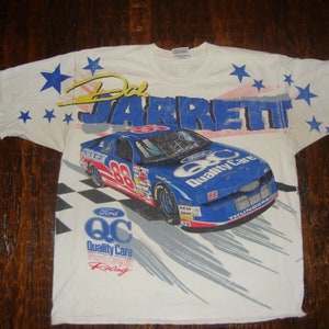 Vintage 90&#39;s Dale Jarrett Nascar Racing All Over Print T Shirt XL