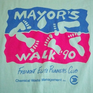 Vintage Mayor&#39;s Walk 1990 90&#39;s Fremont Runners Club Marathon Fun Run T Shirt M