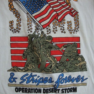 Vintage OPERATION DESERT STORM &quot;Stars and Stripes Forever&quot; T Shirt Adult Size S