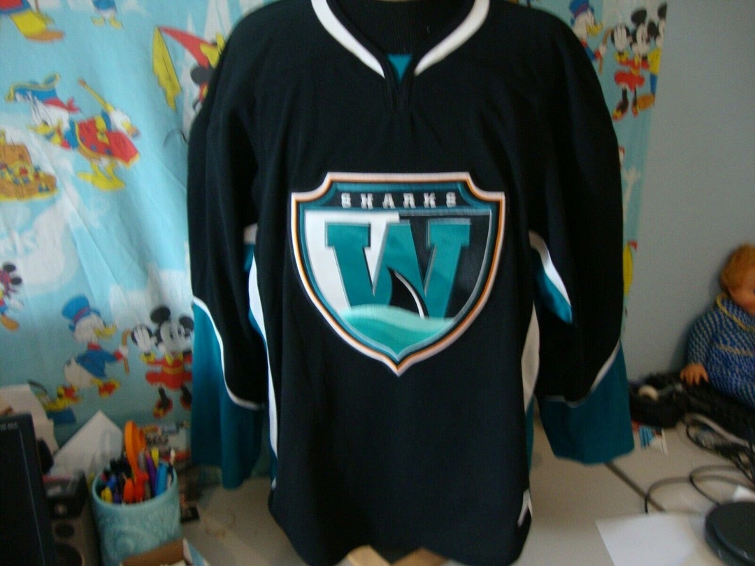 Vintage Worcester Sharks AHL Hockey Authentic Fight Strap Jersey 56 Etsy UK