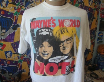 Vintage 90s Wayne&#39;s World 1992 Movie Promo SNL Stanley Desantis T Shirt XL