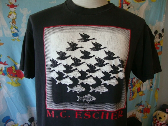 Vintage 90's MC Escher Sky & Water T Shirt L