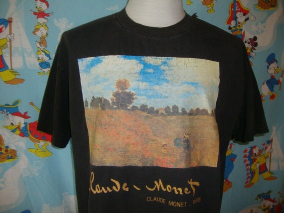 Vintage 90's Claude Monet Paris Art T Shirt XL