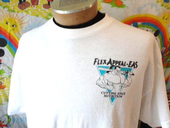 Vintage EAS Sports Nutrition Flex Appeal Gym bodybuilder T Shirt XL
