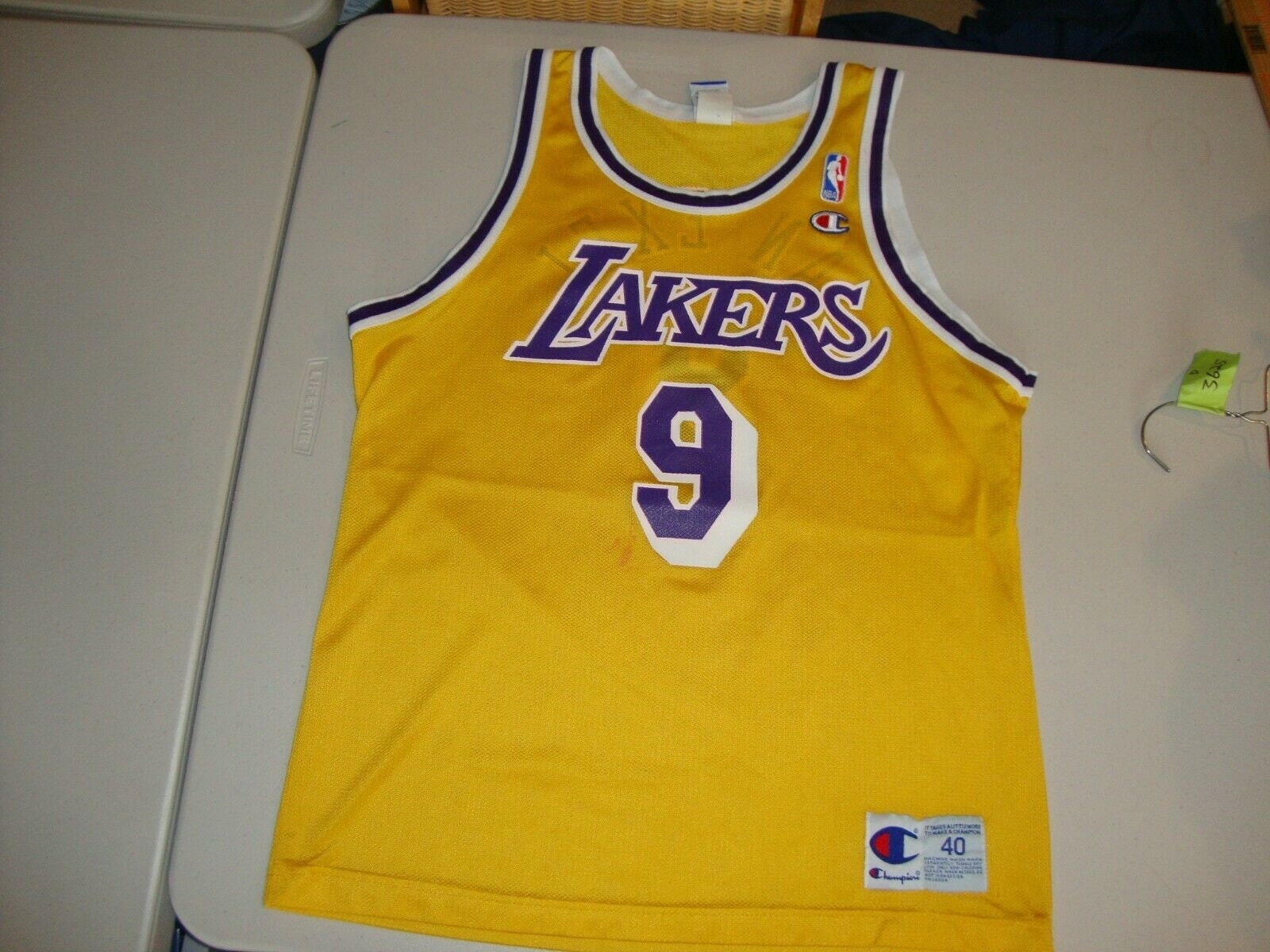 Vintage Champion Authentic Los Angeles Lakers Nick Van Exel Jersey Sz 48/XL - ShopperBoard