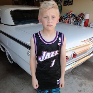 Vintage 90s Utah Jazz Champion Jersey Youth M 10-12