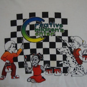 Vintage Creative Children&#39;s Center White T Shirt Size L