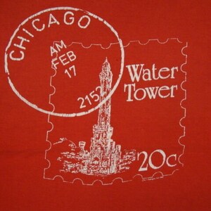 Jahrgang Chicago Wasser Turm Post mail National zwanzig Cent T Shirt XS