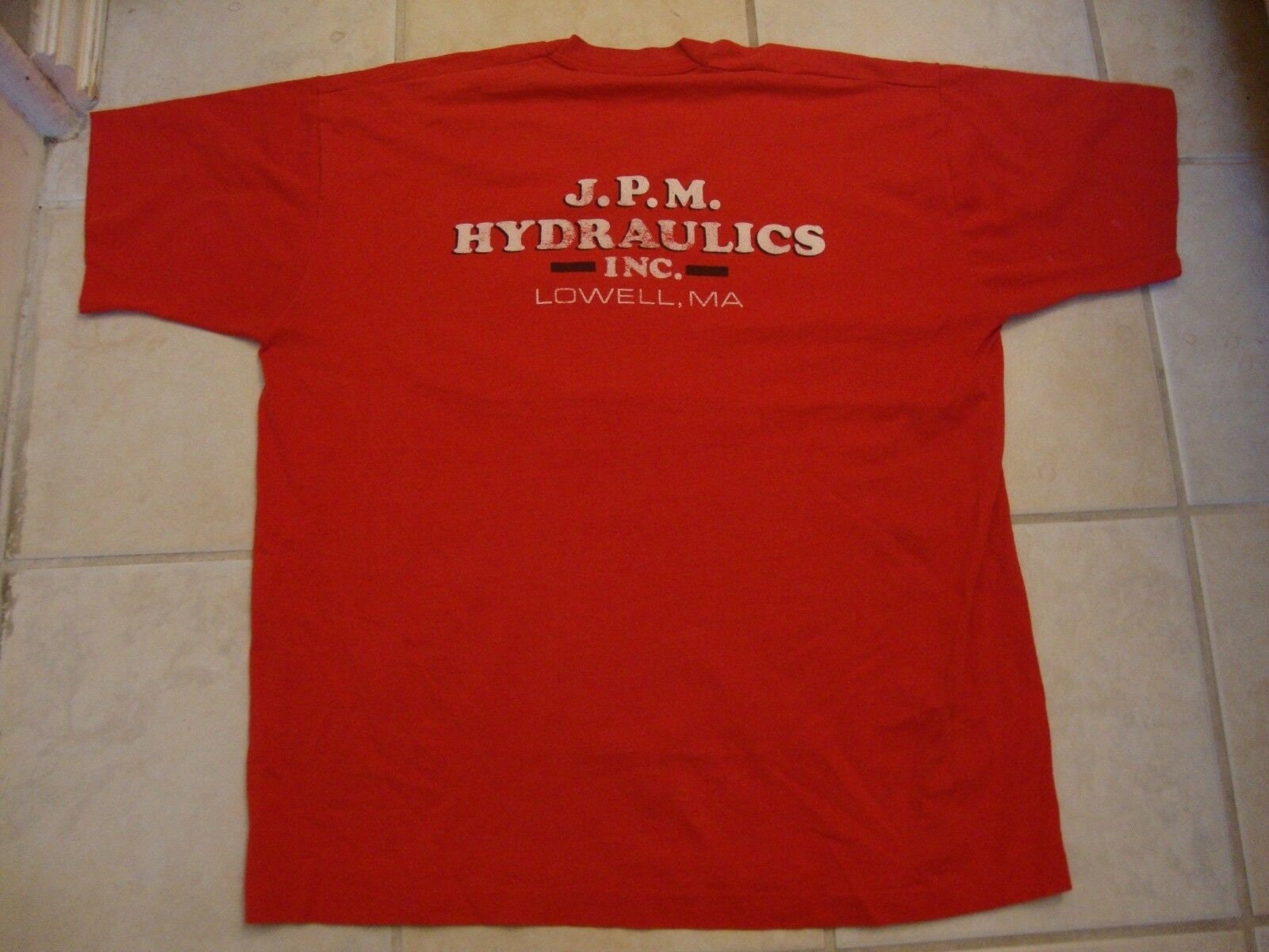 Vintage J.P.M Hydraulics Inc. Lowell MA Company Red T Shirt - Etsy